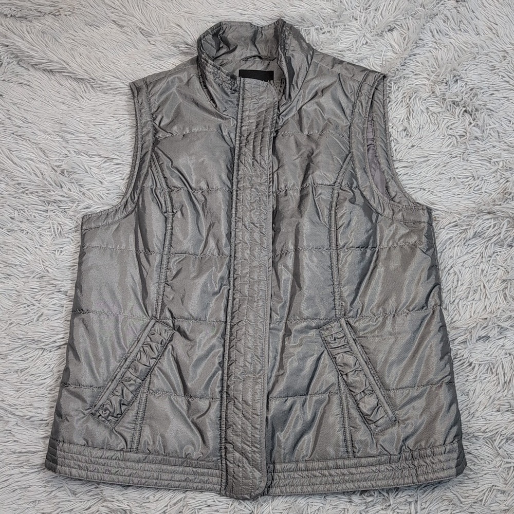 Tribal Vest‎ Womens L Gray Zip Up Gorpcore Soft Comfort Casual Pockets Outdoors